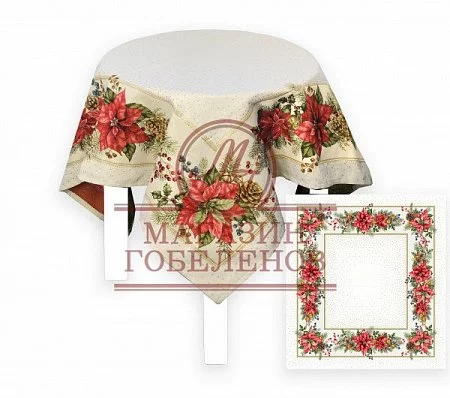 Скатерть Зимние цветы 140x140 от Магазина Гобеленов